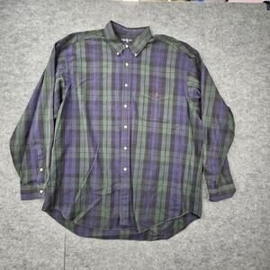 Polo Ralph Lauren Big Shirt Mens XL Plaid Button Down Classic Dress Shirt Cotton